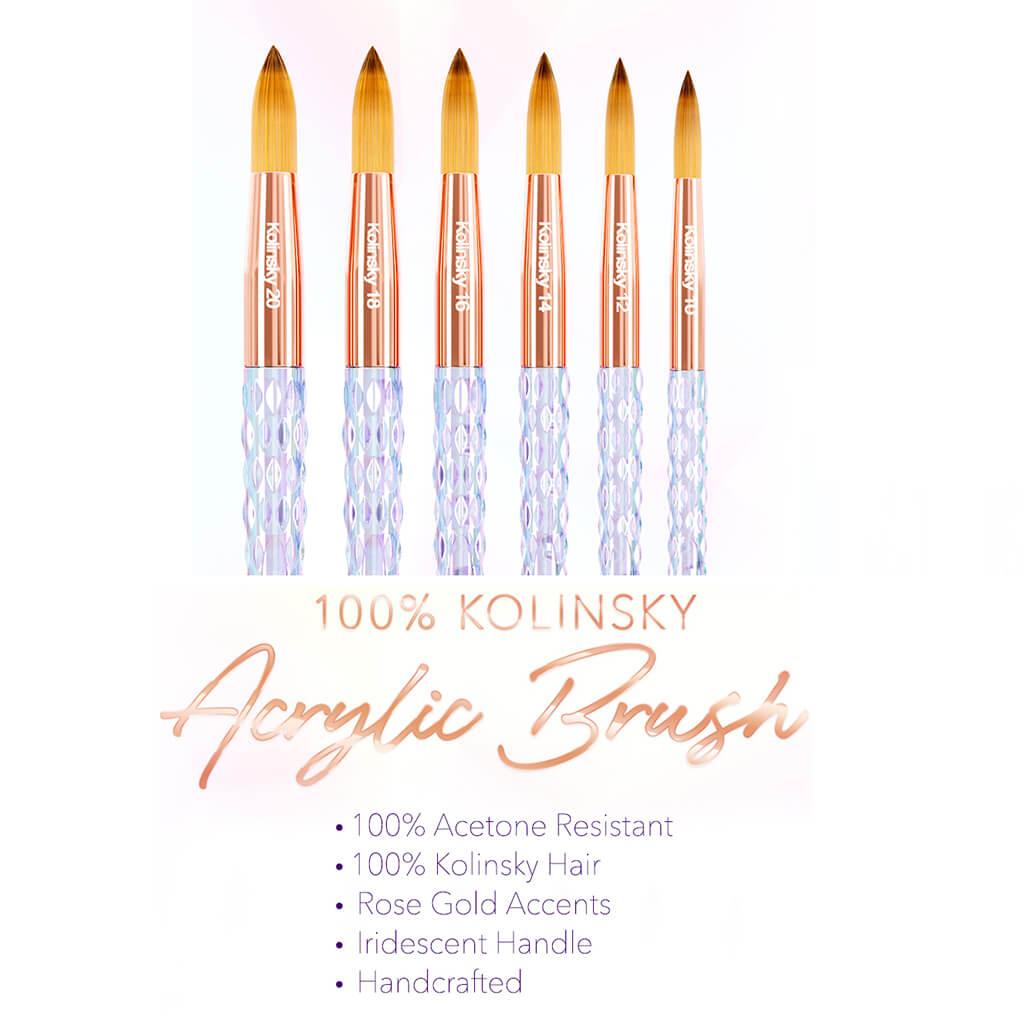 Kiara Sky Kolinsky Acrylic Nail Brush Size #18 Round
