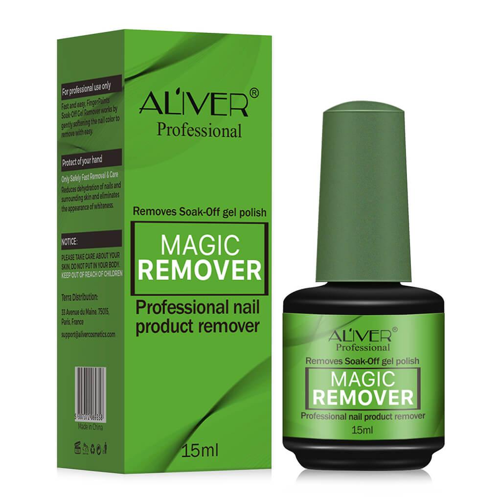 Aliver Nail Polish Soak-Off Gel Remover 0.5 Oz (Round Bottle)