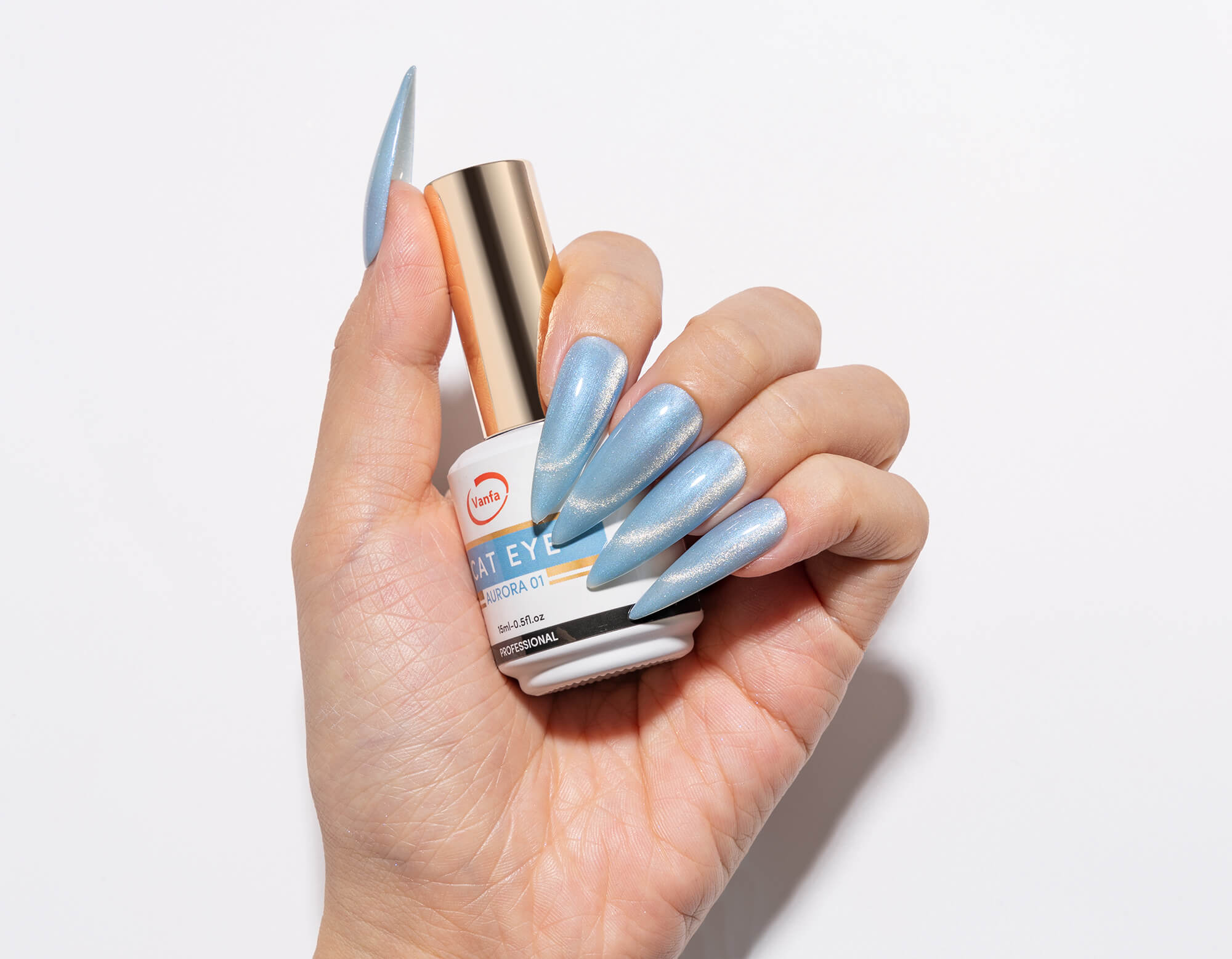 Vanfa Soak off Gel Nail Polish Cat Eye 0.5 Oz Aurora Collection *Pick your colors*