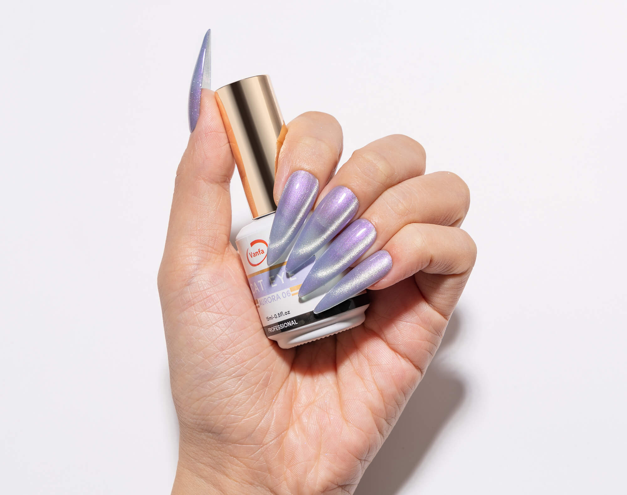 Vanfa Soak off Gel Nail Polish Cat Eye 0.5 Oz Aurora Collection *Pick your colors*