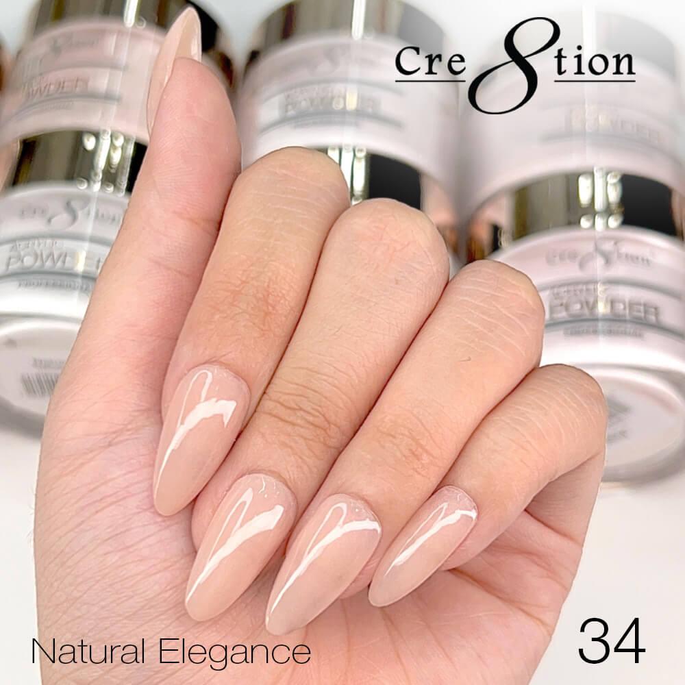 Cre8tion Acrylic Powder 4 Oz - Natural Elegance #34