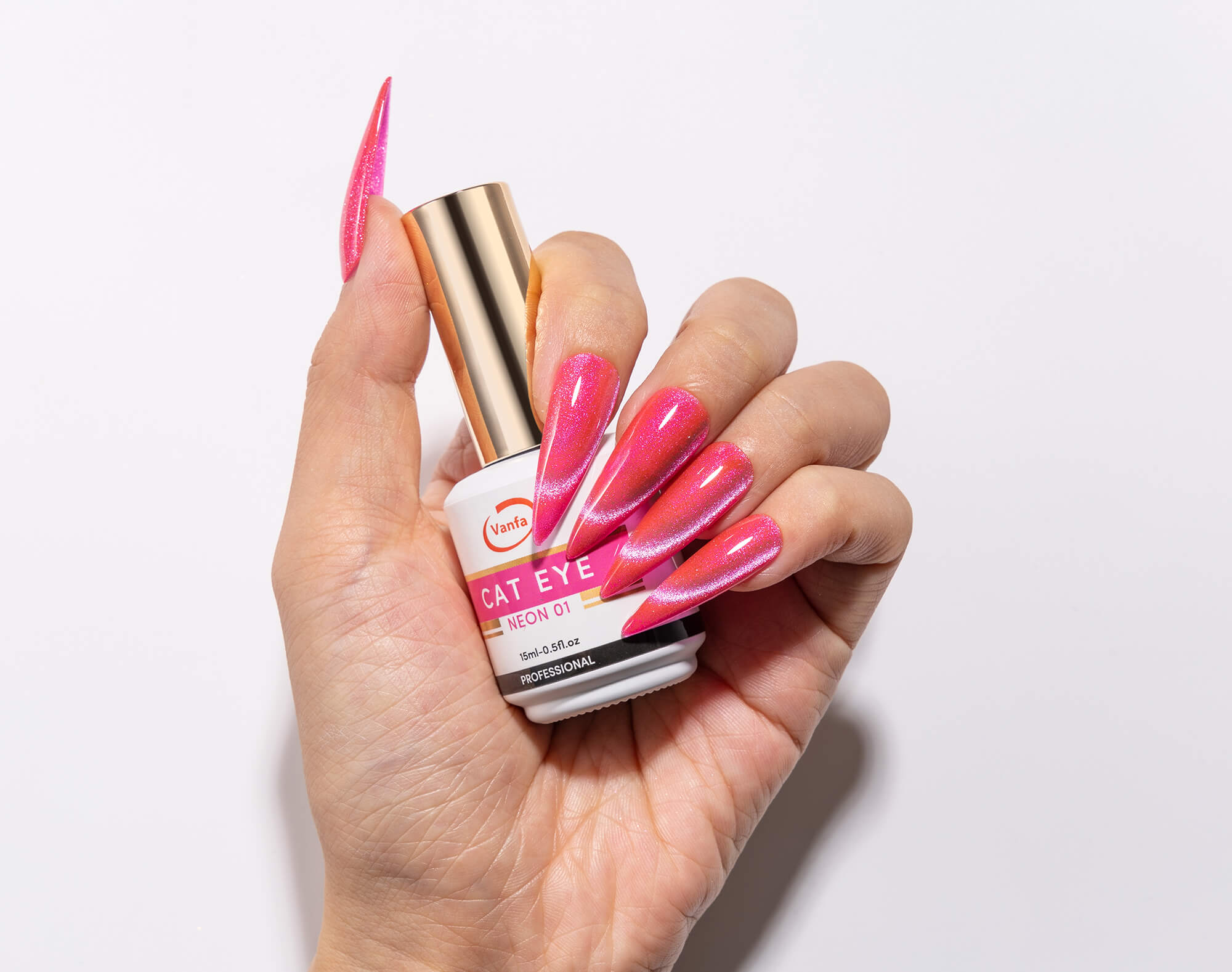 Vanfa Soak off Gel Nail Polish Cat Eye 0.5 Oz Neon Collection *Pick your colors*