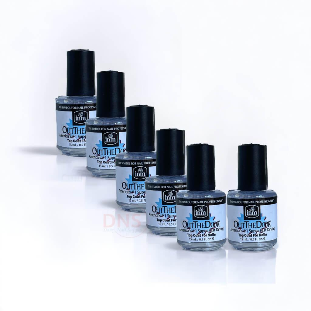 INM Out The Door Super Fast Drying Top Coat for Nails 0.5 Oz (Pack of 6)