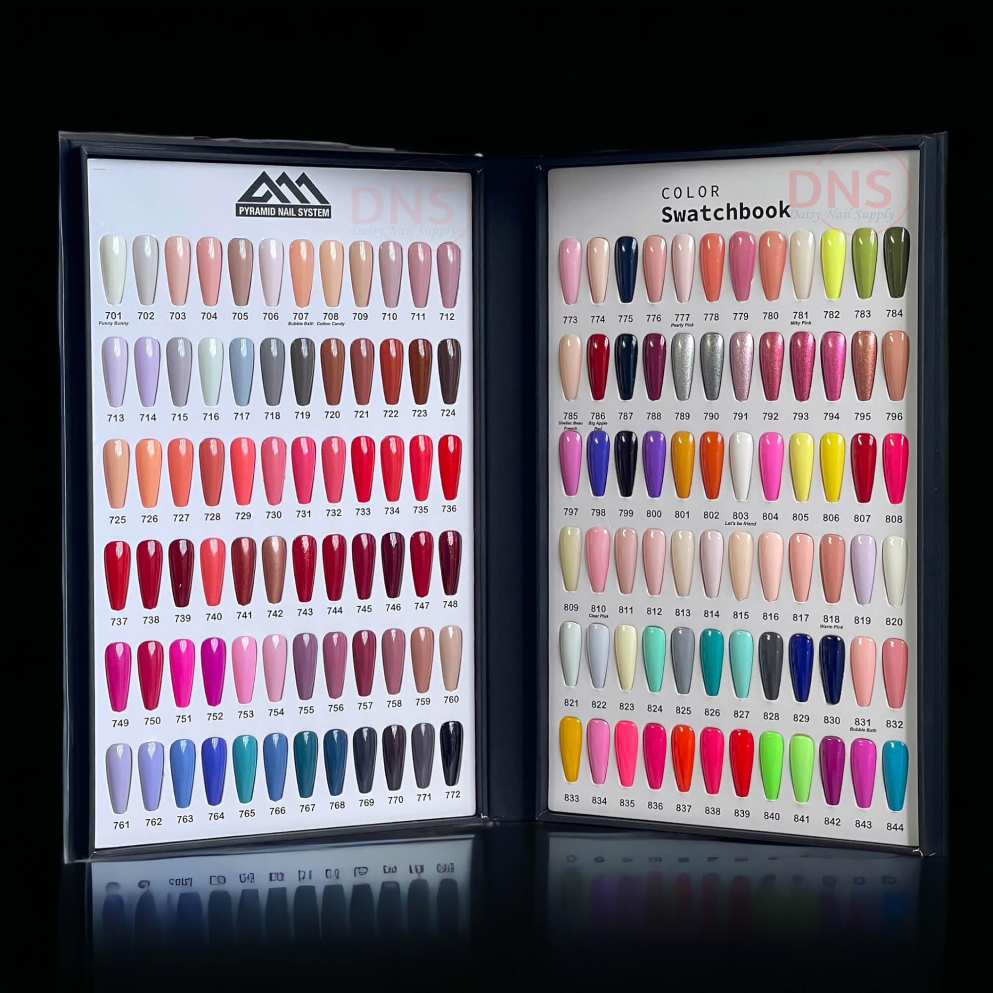 Pyramid Dip Powder 2 Oz - Set 144 Colors #701 --> 844 + Free Color Chart