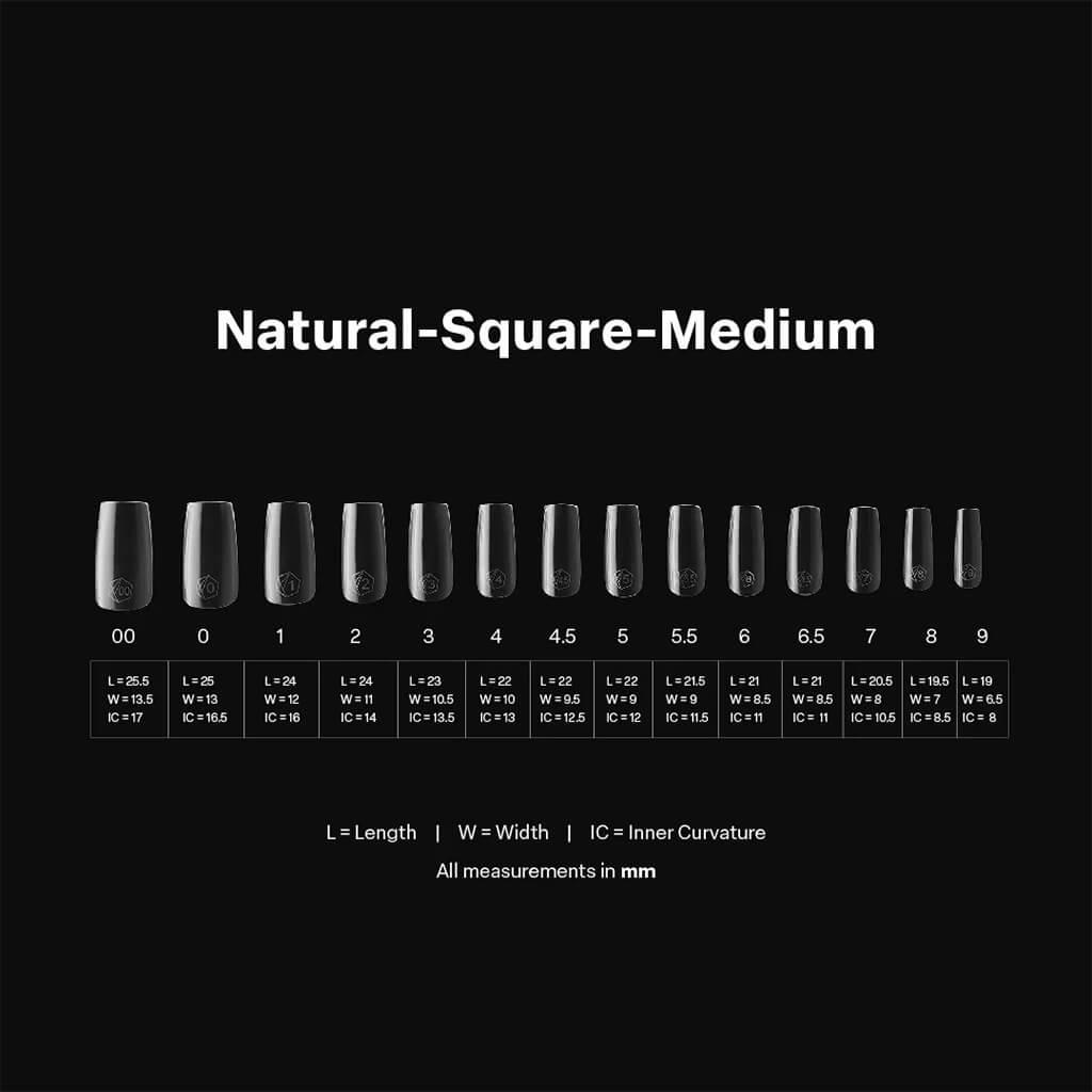 Gel X Natural Sqaure Medium (Box of 600 Tips)