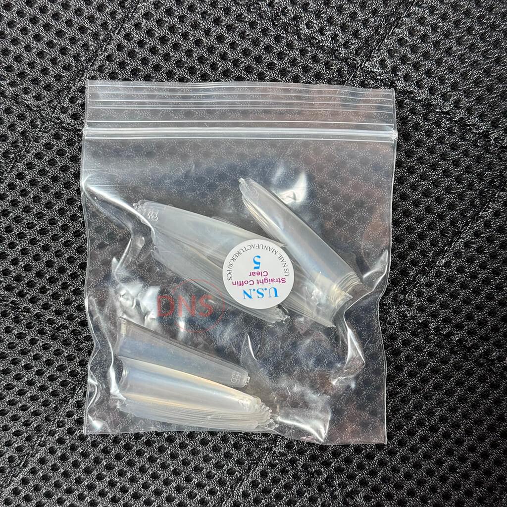 USN Straight Coffin Clear Tip (50 Tips/Small Bag)