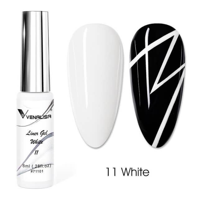 Venalisa Liner Detailing Nail Art Gel 0.28 Oz - #11 White