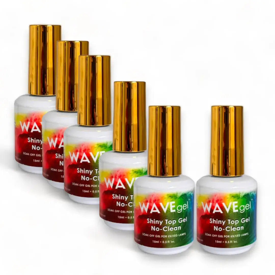 WAVEgel Shiny Top Gel No Clean 0.5 Oz (Pack of 6)