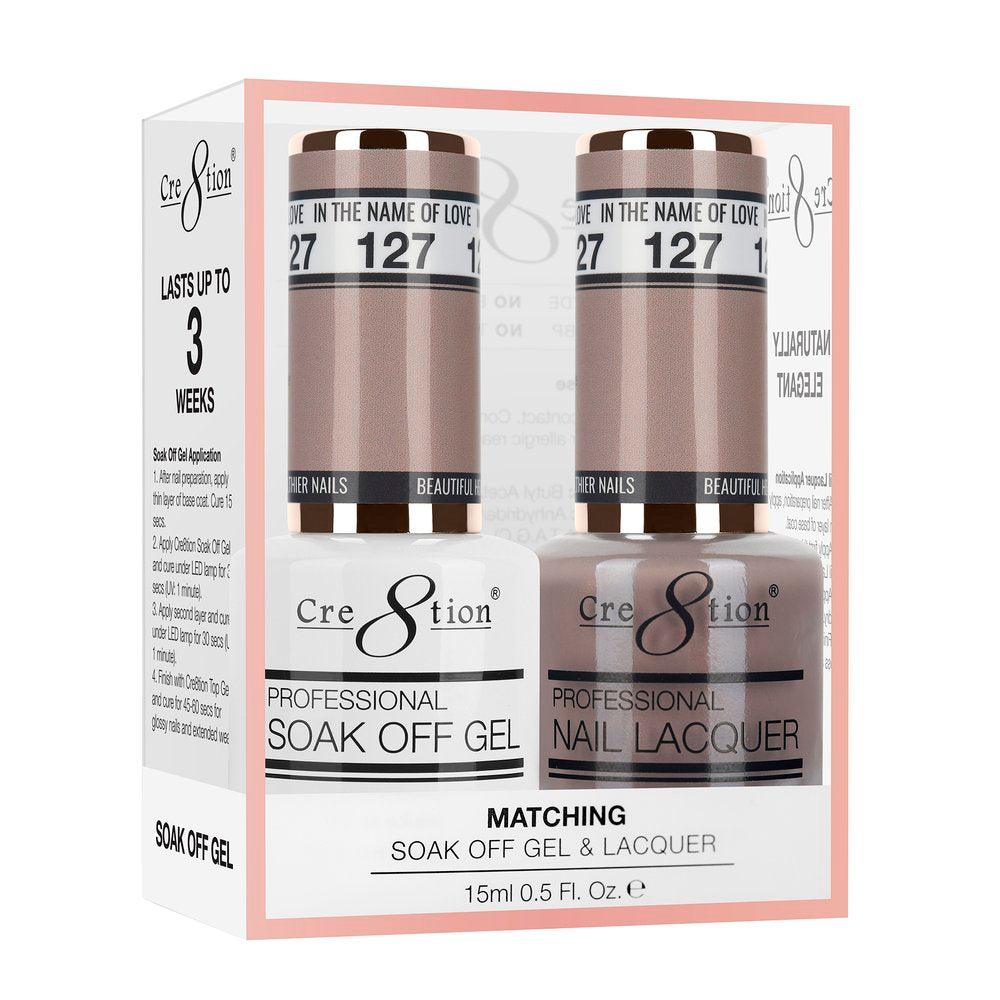 Cre8tion Soak Off Gel & Matching Nail Lacquer Set | 127 In The Name Of Love