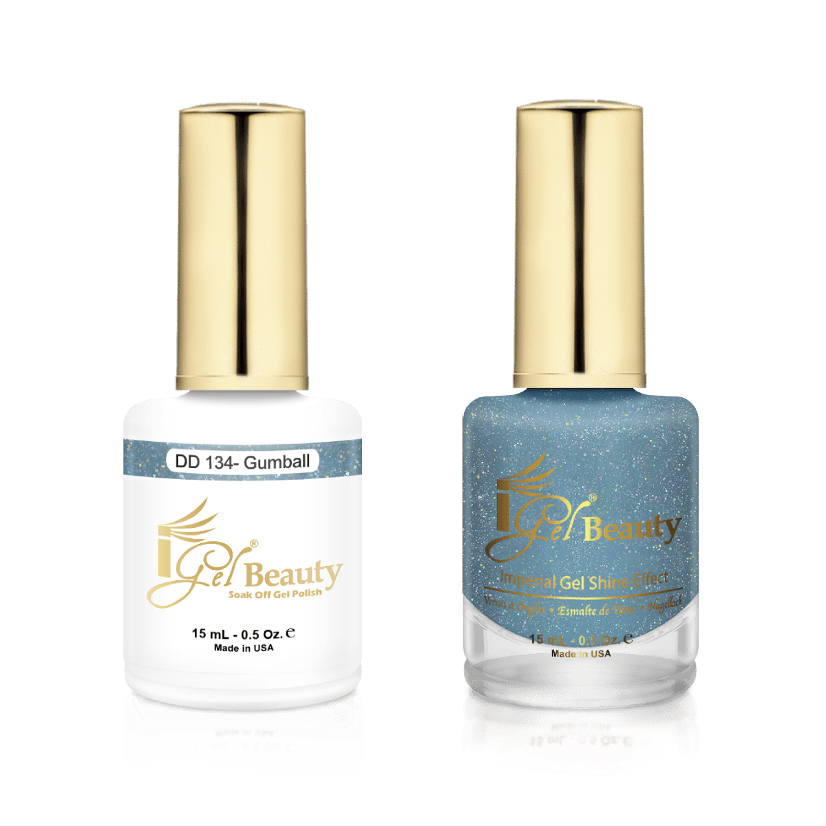 IGel Duo Gel Polish + Matching Nail Lacquer DD 134 GUMBALL