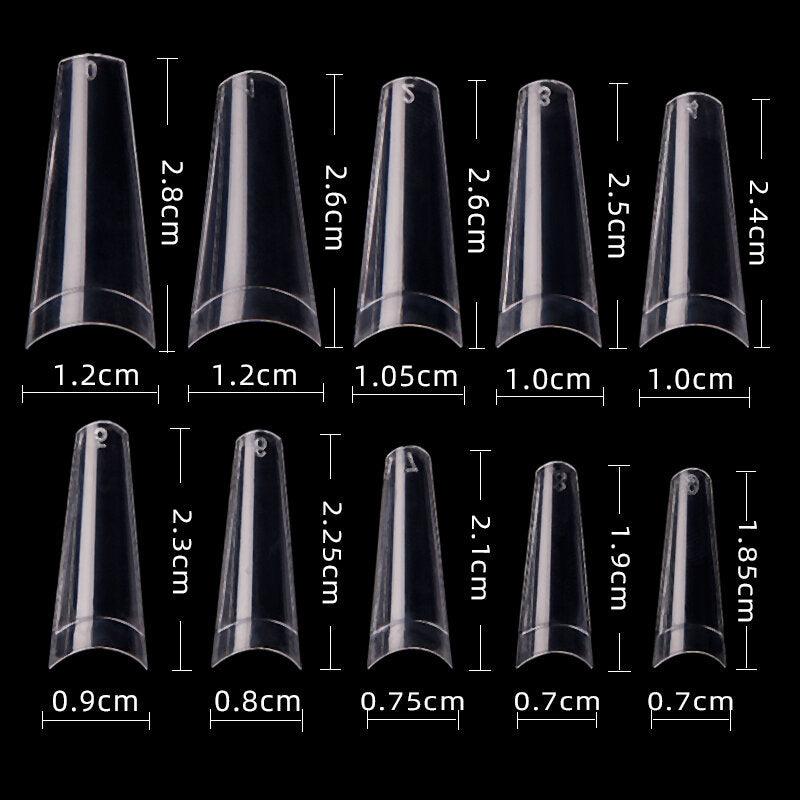 Cre8tion Nail Tips #01 Clear Coffin 500 pcs - Item#15129