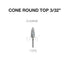 Drill Carbide Bit 3/32'' Shank  | Cre8tion 17370 - Cone Round Top - X-Coarse