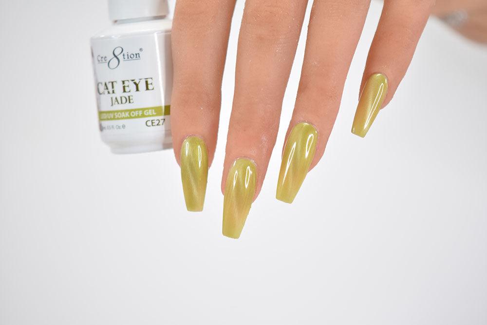 Cre8tion Cat Eye Jade UV/LED Soak Off Gel 0.5 Fl oz. CE27