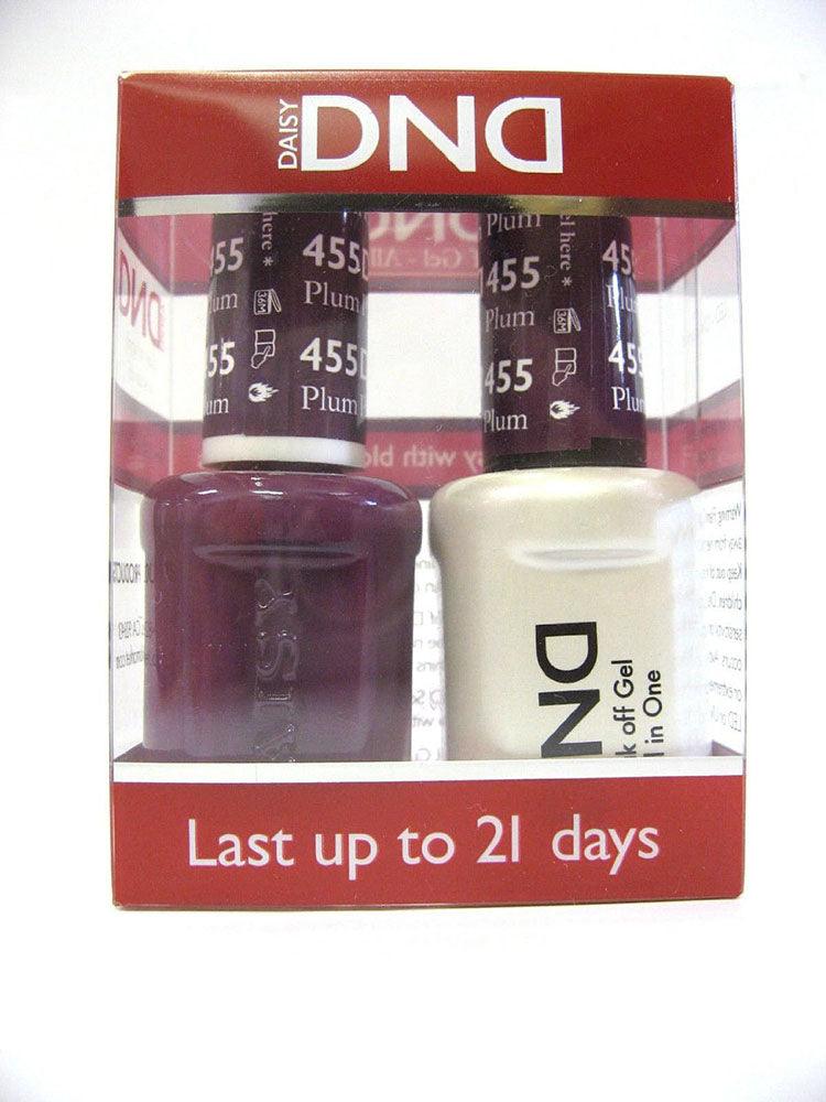 DND - Soak Off Gel Polish & Matching Nail Lacquer Set - #455 PLUM PASSION