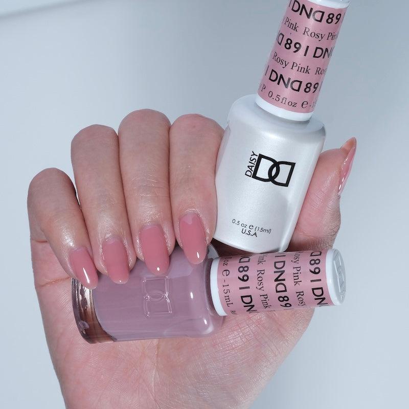 DND Gel Polish & Matching Nail Lacquer #891 Rosy Pink