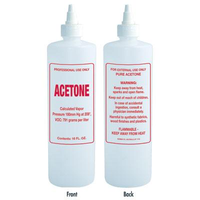 16 oz. Empty Imprinted Nail Solution Bottle B68 - Acetone