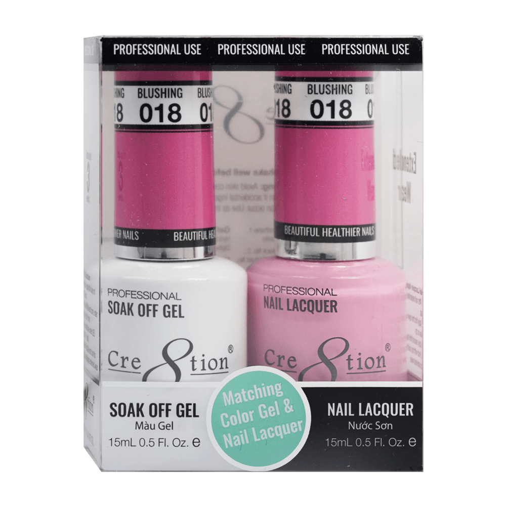 Cre8tion Soak Off Gel & Matching Nail Lacquer Set | 18 Blushing