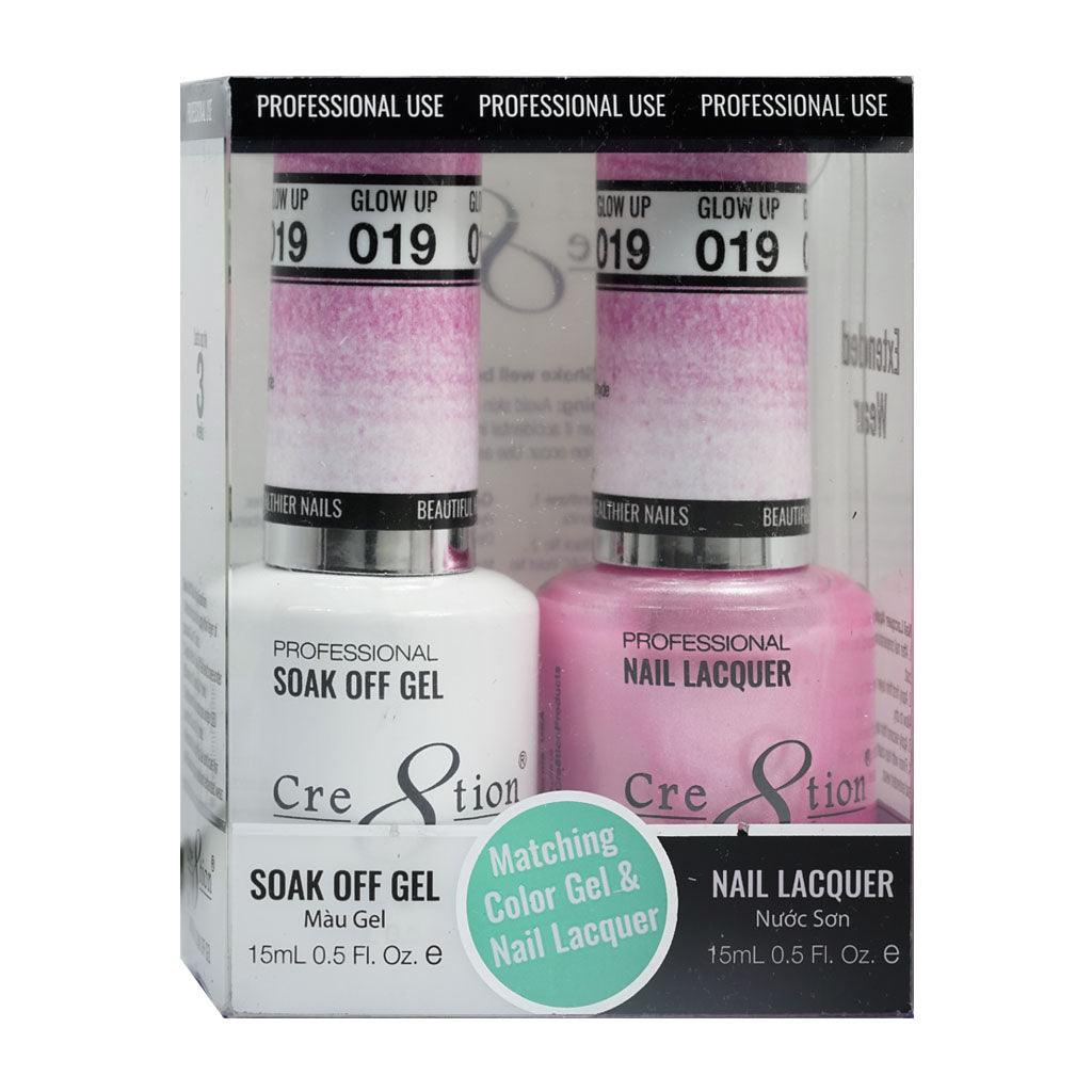 Cre8tion Soak Off Gel & Matching Nail Lacquer Set | 19 Glow Up
