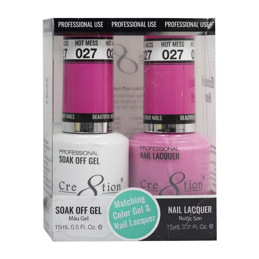 Cre8tion Soak Off Gel & Matching Nail Lacquer Set | 027 Hot Mess