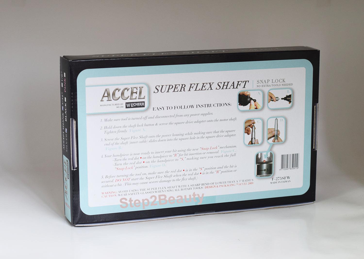 ACCEL Super Flex Shaft 3/32" Shank Snap Lock - Silver