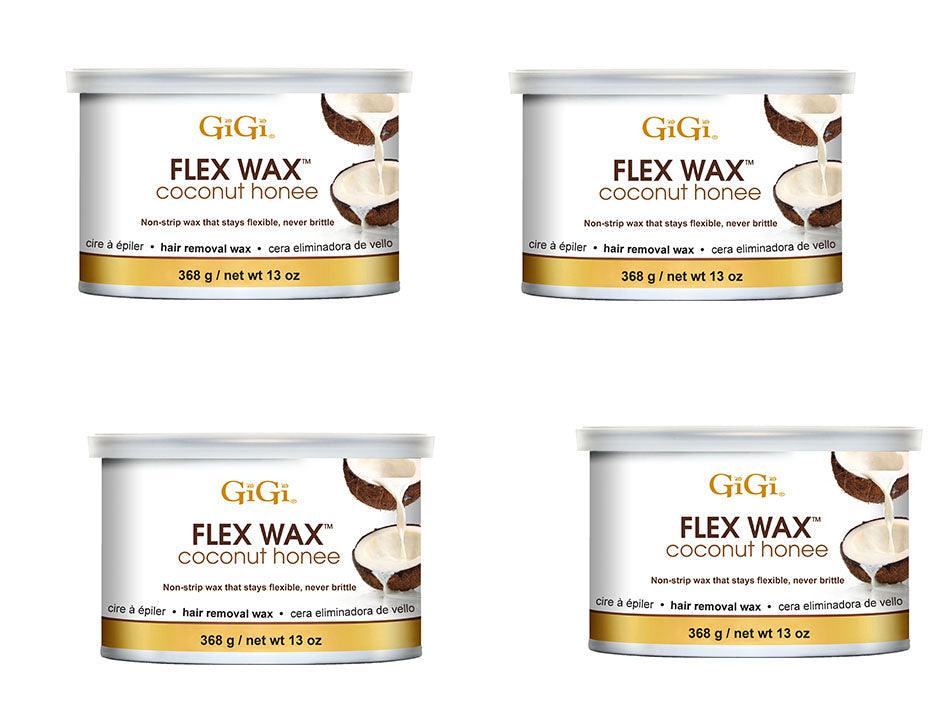 Gigi Wax Pot 14 oz | FLEX WAX COCONUT HONEE (Pack of 4)