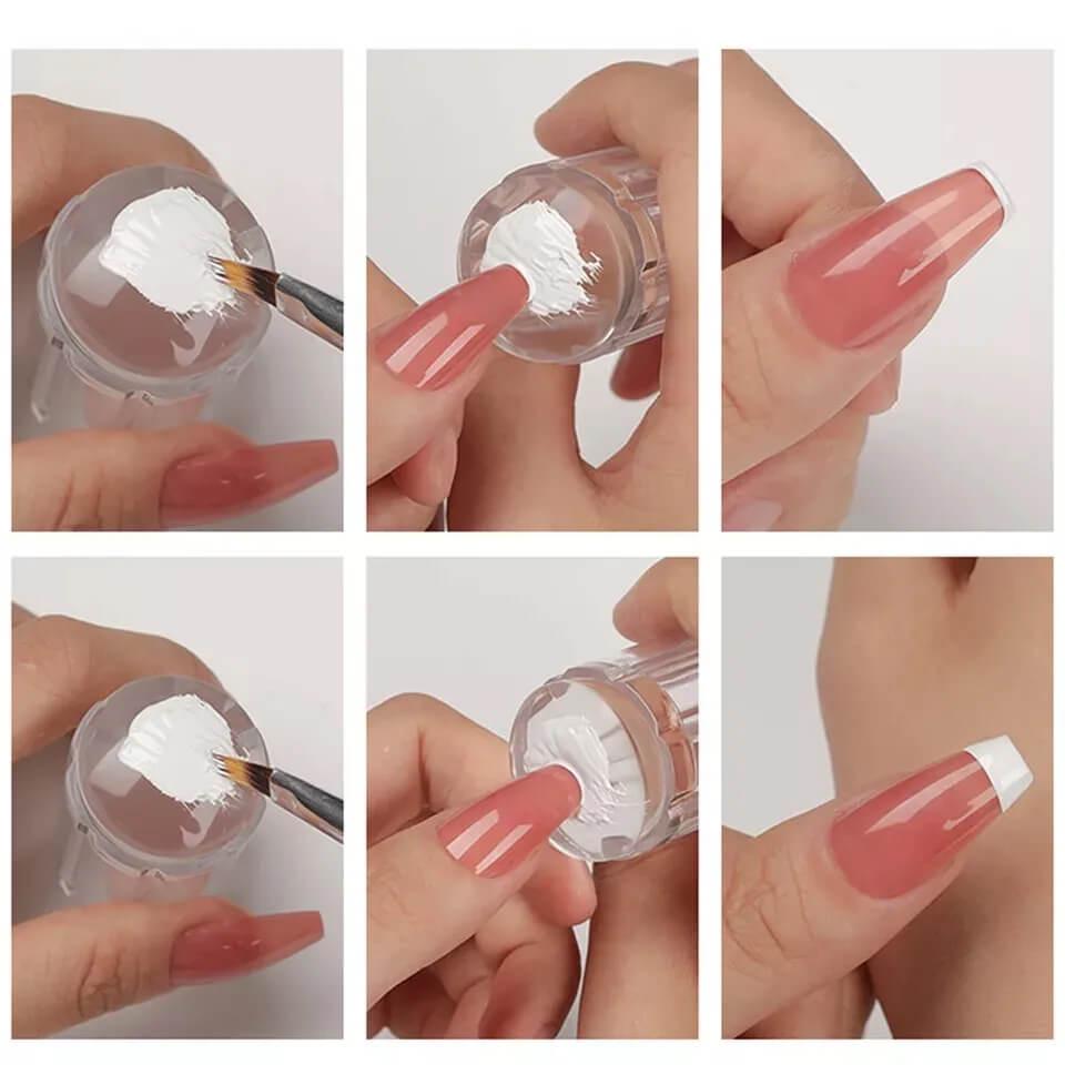 Silicone Transparent Nail Art Stamping French Manicure Tool