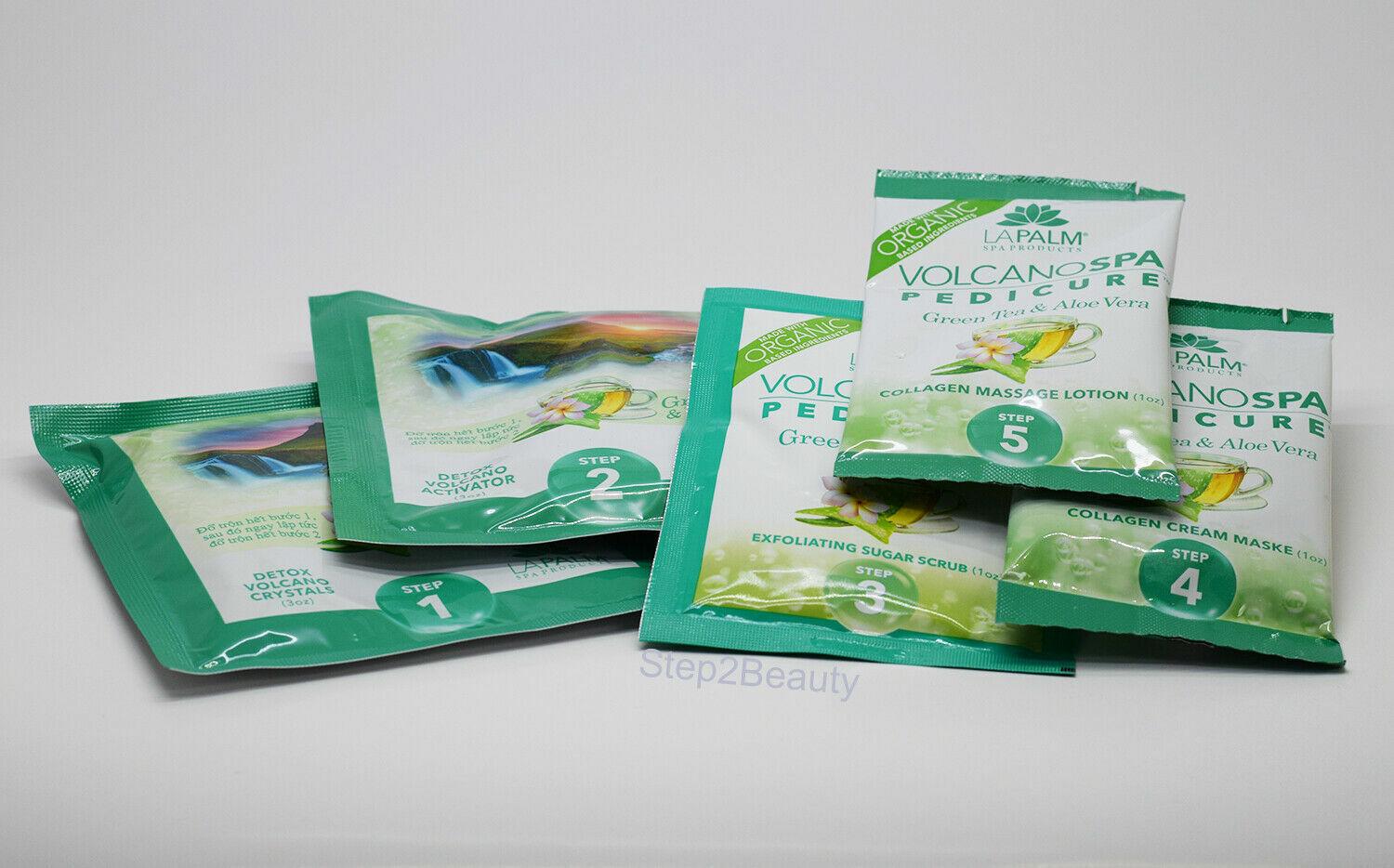 Lapalm Volcano Spa Pedicure 5-Step Kit - Green Tea & Aloe Vera (Pack of 10 Kits)