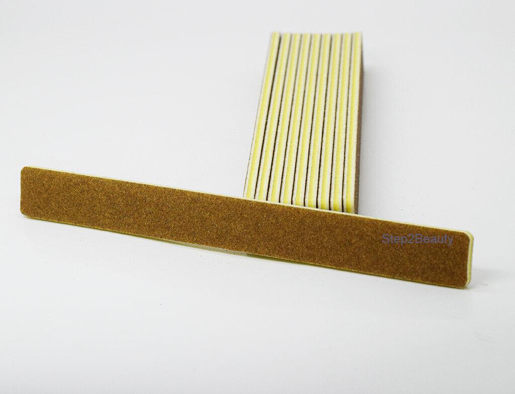 Double Sided Acrylic Nail File - Yellow Square 80/100 grit (50_Files)
