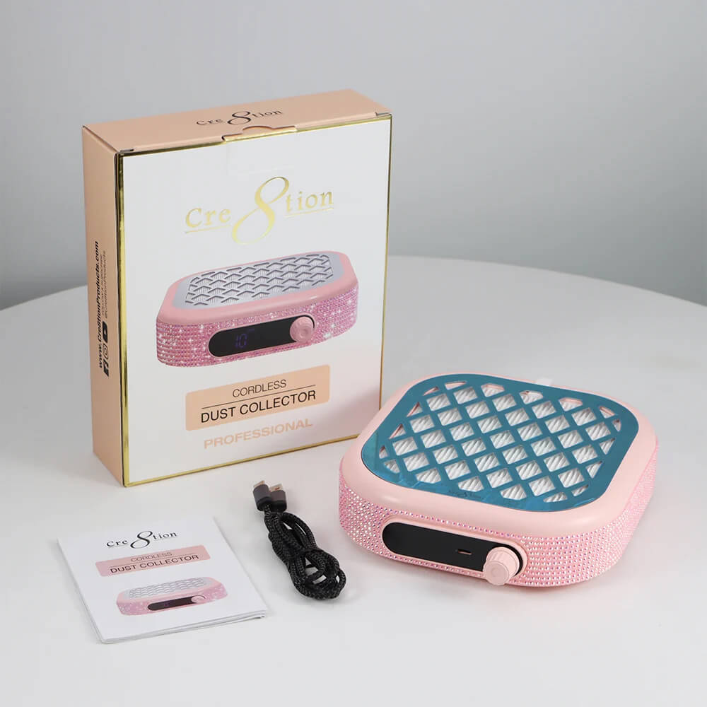 Cre8tion Compact Size Professional Dust Collector - Pink Crystal Item #13359