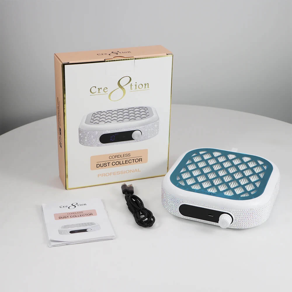 Cre8tion Compact Size Professional Dust Collector - White Crystal Item #13361
