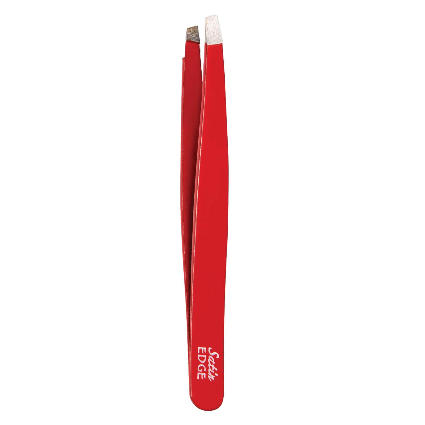 Satin Edge Slant Tweezer, Red Item# SE - 2055