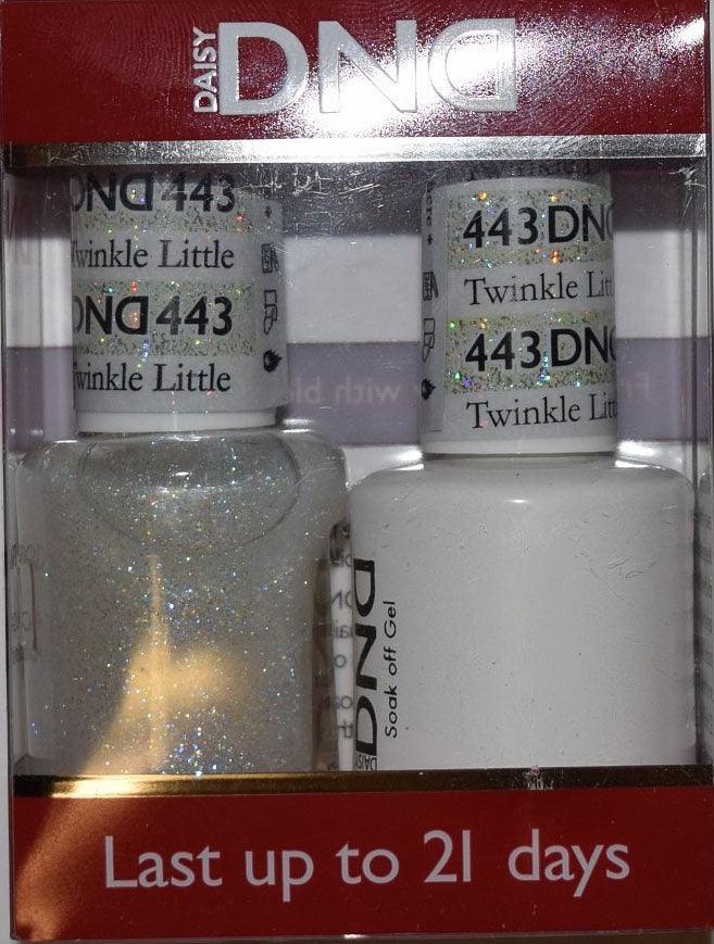 DND Soak Off Gel & Matching Nail Lacquer #443 Twinkle Little (Pack of 6 Sets)