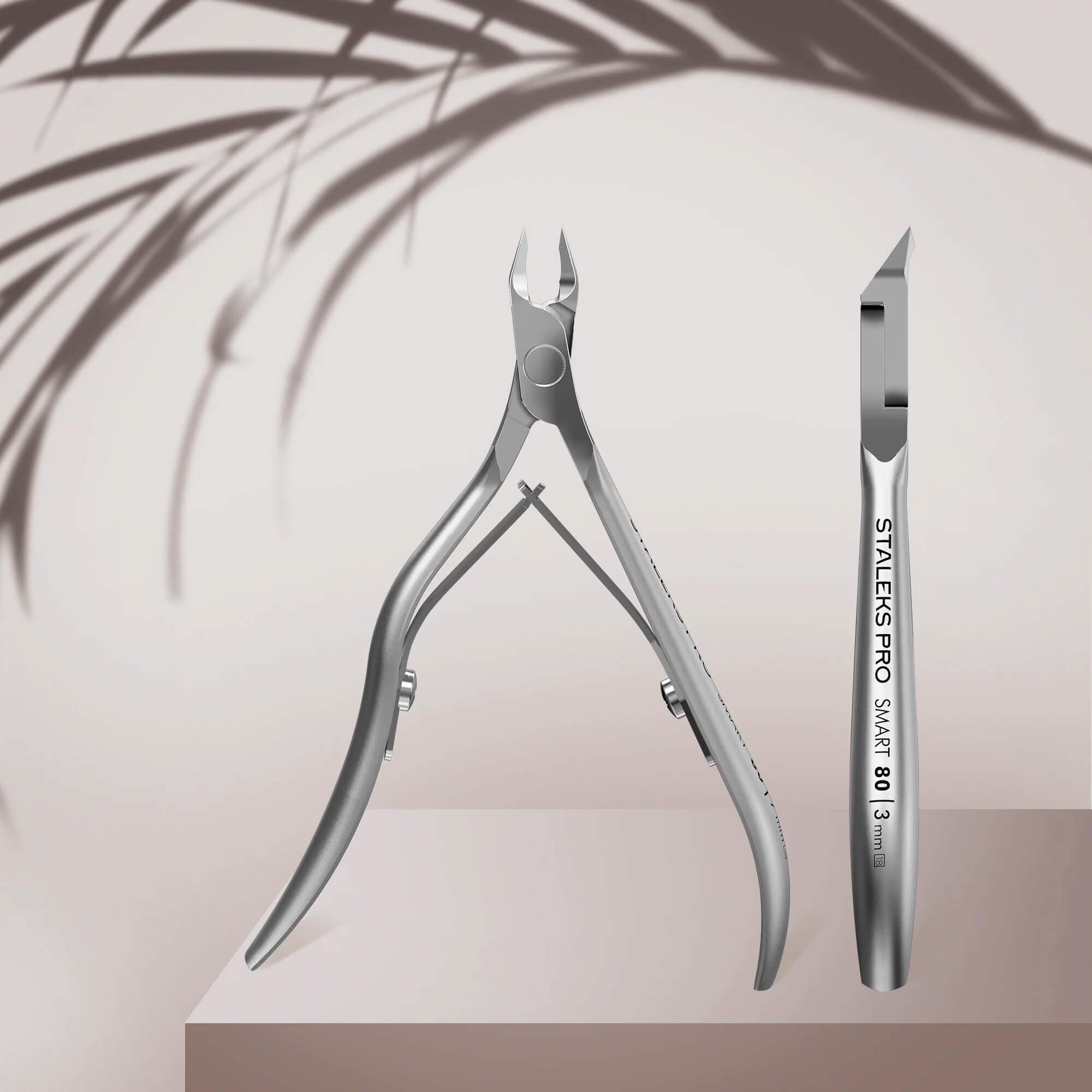 Staleks Cuticle Nail Nipper - Stainless Steel - Square Head - Double Spring - Smart 80 Quater Jaw 3mm (NS-80-3)