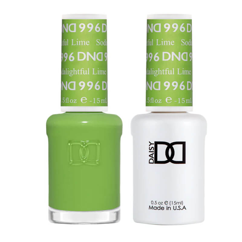 DND Gel Polish & Matching Nail Lacquer #996 Sodalightful Lime