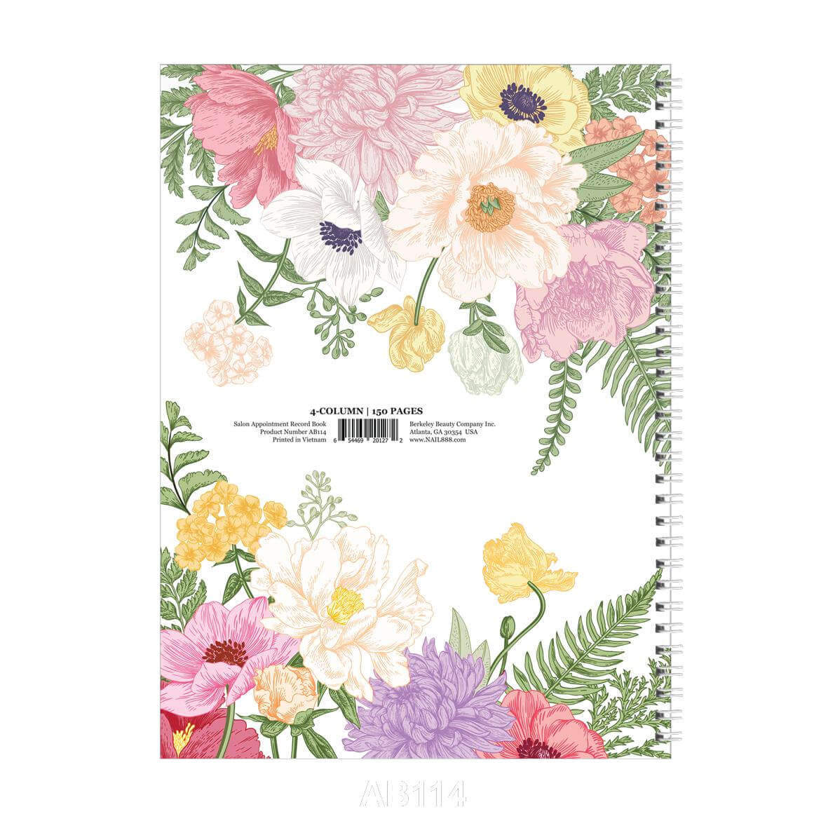 4-Column 150-Page Salon Appointment Book AB114
