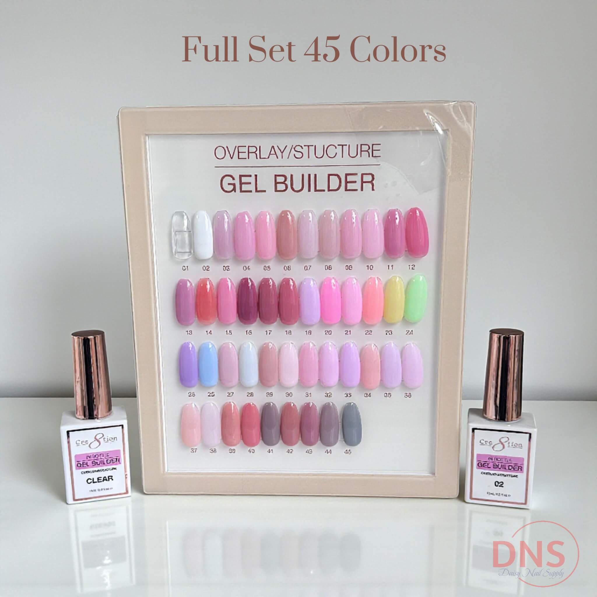 Cre8tion In Bottle Gel Builder Overlay Structure (Full Set 45 Colors + Color Chart Free)