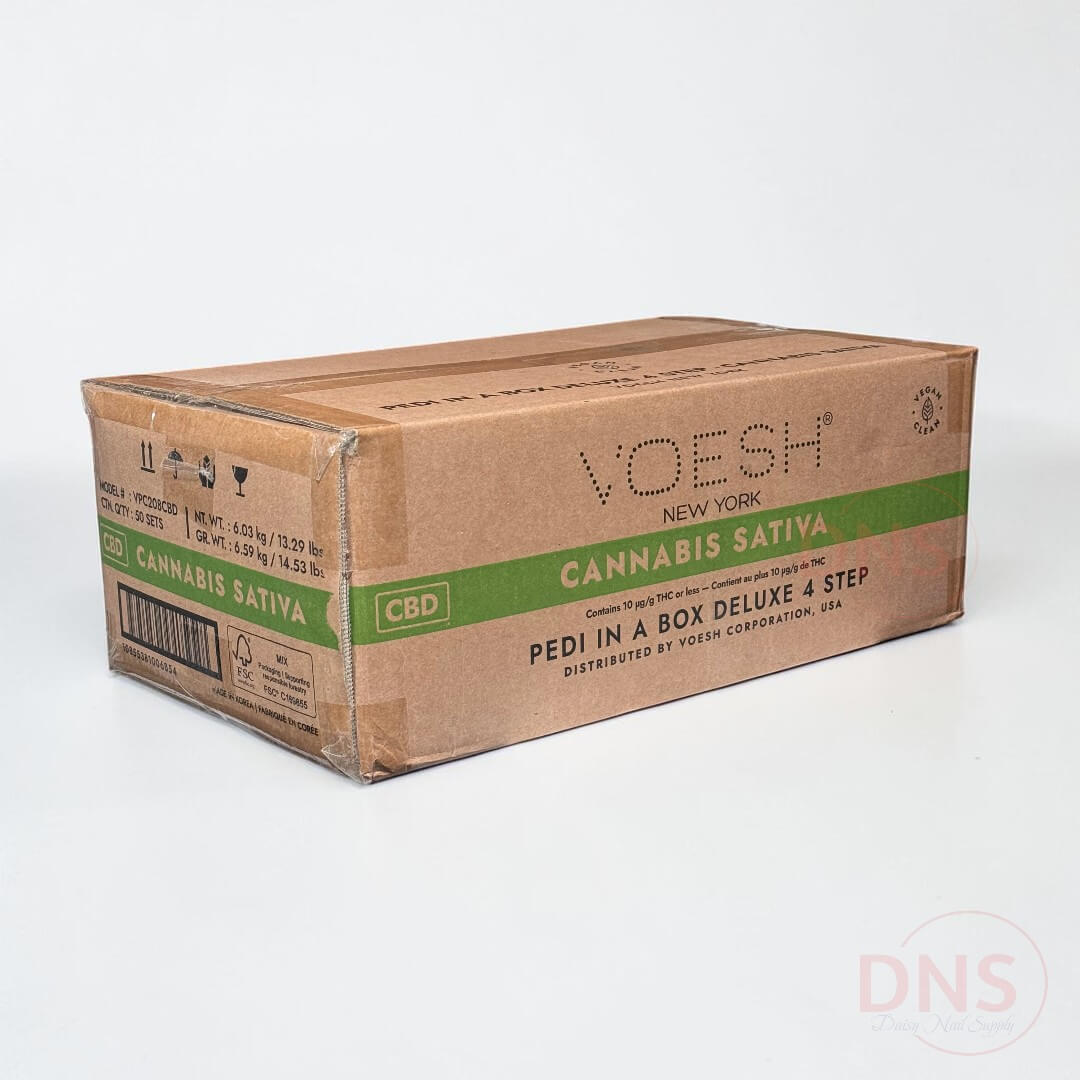 VOESH Pedi In A Box Deluxe 4 Step | Cannabis Sativa (1 Box of 50 Sets)