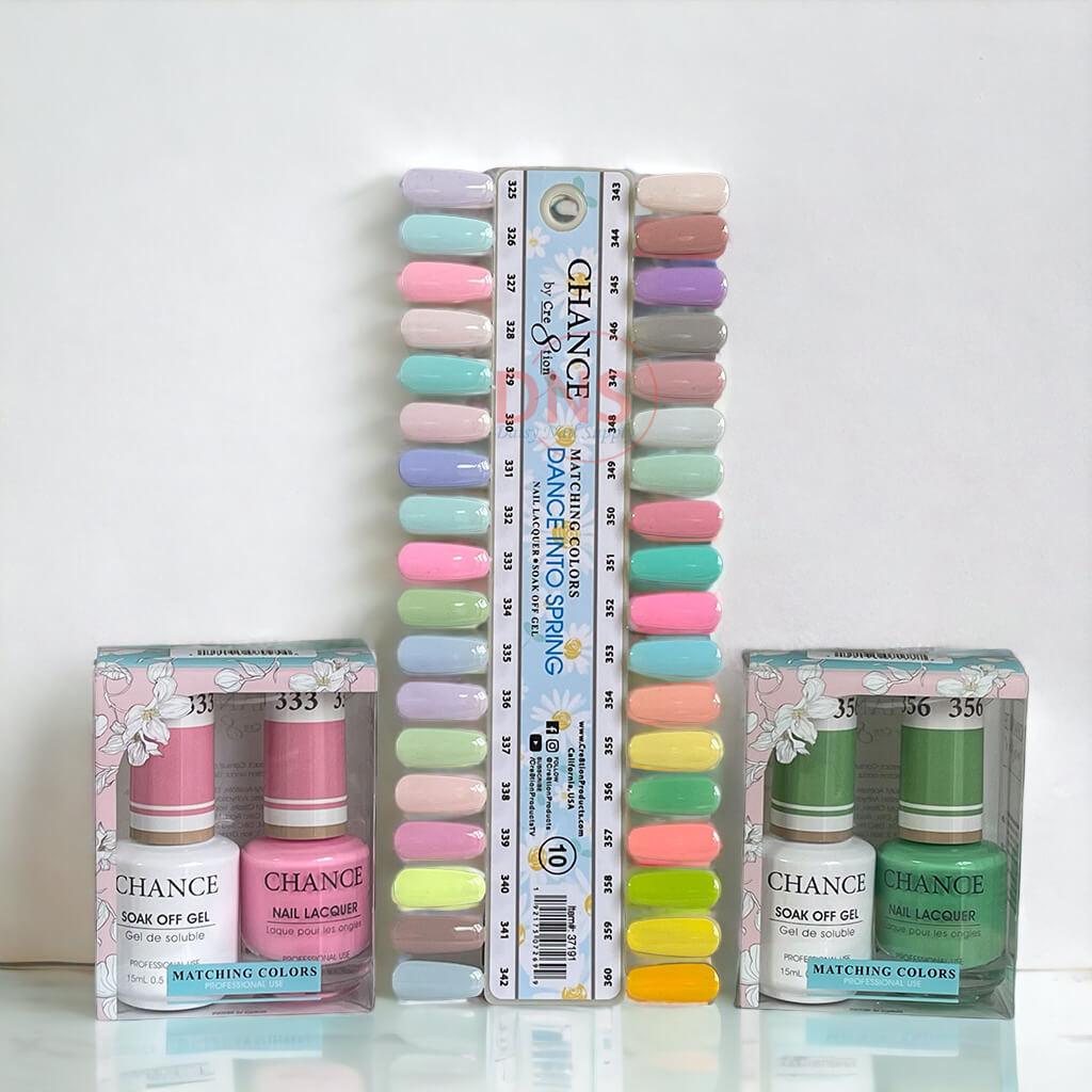 Chance Color Chance Duo Gel & Matching Lacquer - Set of 36 Colors (#325->360) + Fre ...
