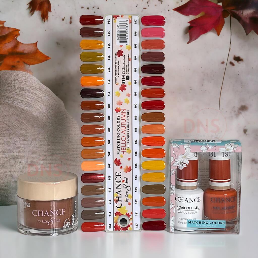 CHANCE Trio Dip Powder + Gel + Lacquer Hello Autumn Collection - Set of 36 colors + Free color Chart