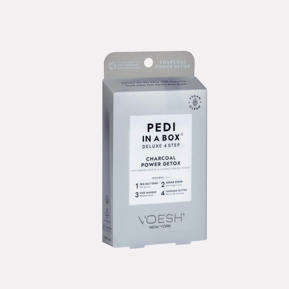 VOESH Pedi In A Box Deluxe 4 Step | CHARCOAL POWER DETOX