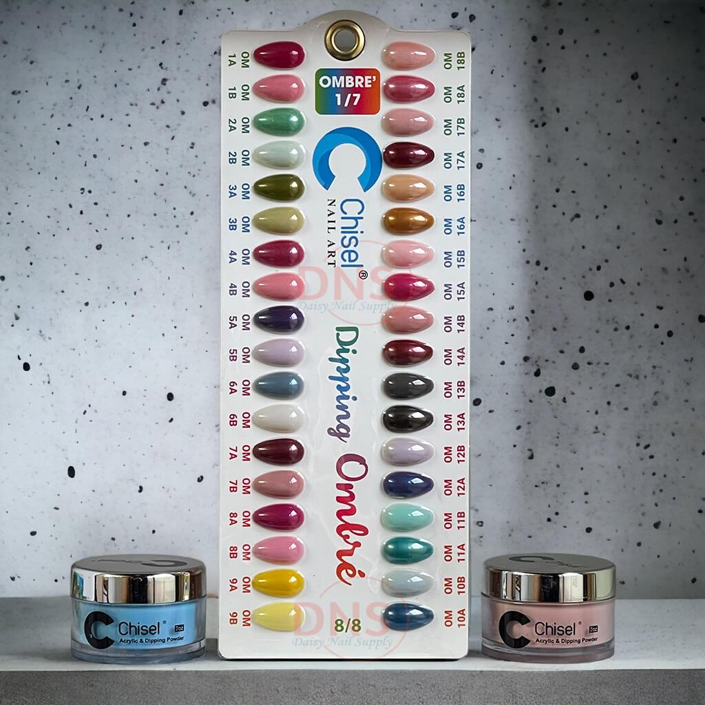Chisel Nail Art Dip Powder 2 Oz - (Set 36 Colors - Ombre #OM 1A --> OM 18B)