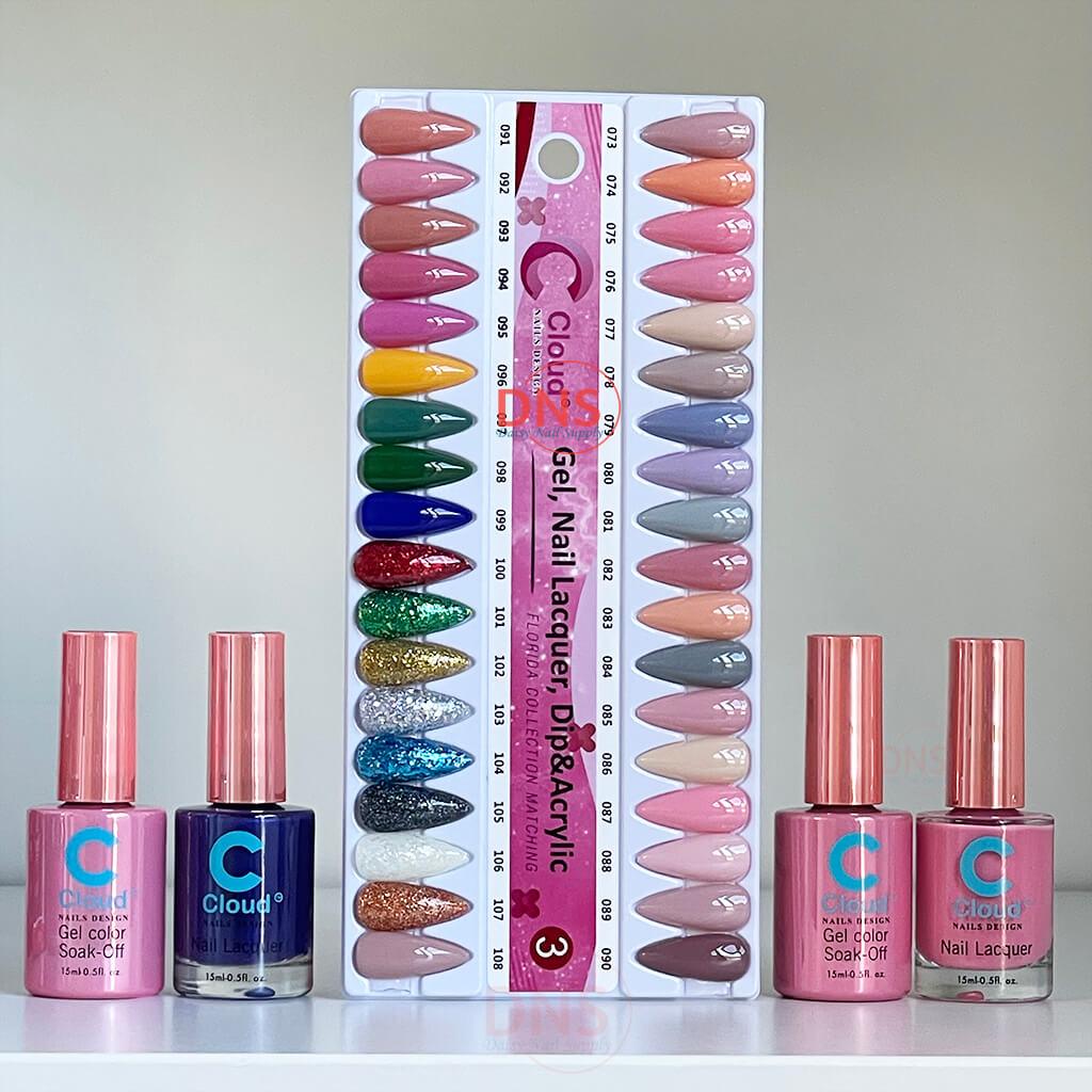 Chisel Cloud Duo Gel + Matching Lacquer (Set 36 Colors #073 --> #108) + Free Color Chart