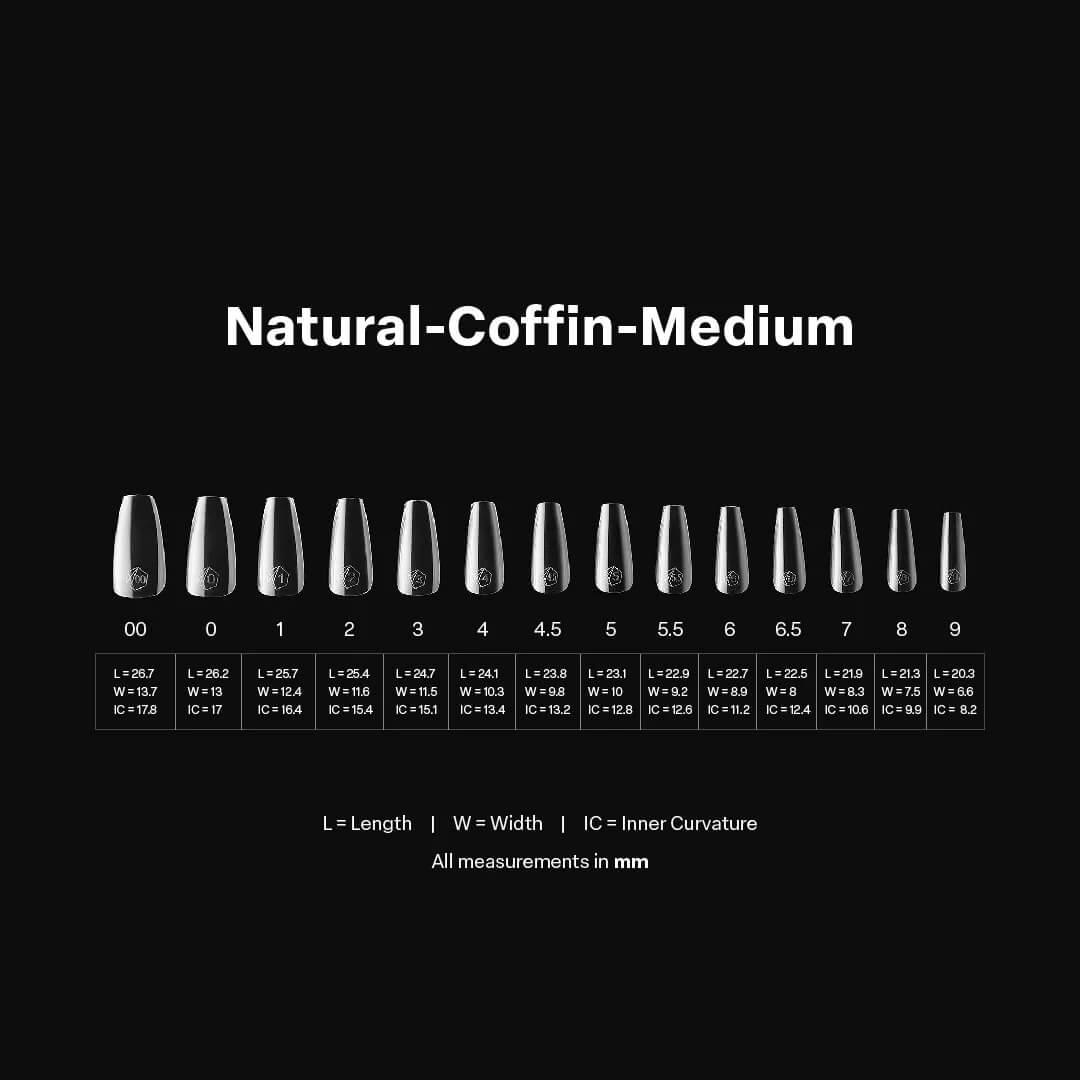 Gel X Natural Coffin Medium (Box of 600 Tips)