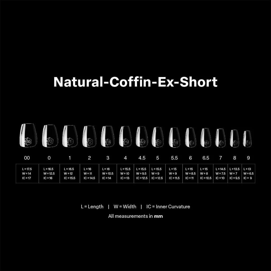 Gel X Natural Coffin X-Short (Box of 600 Tips)