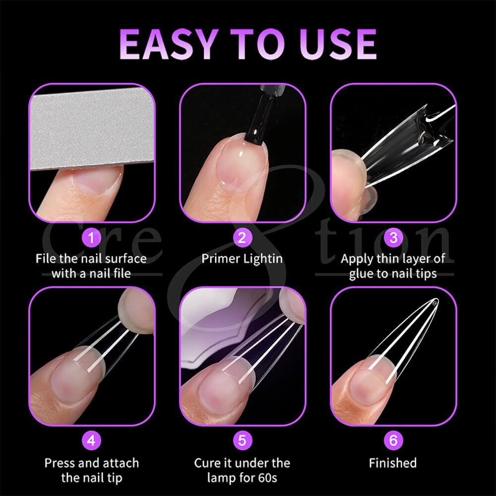 Cre8tion Nail Tips item #15595 - ALMOND LONG