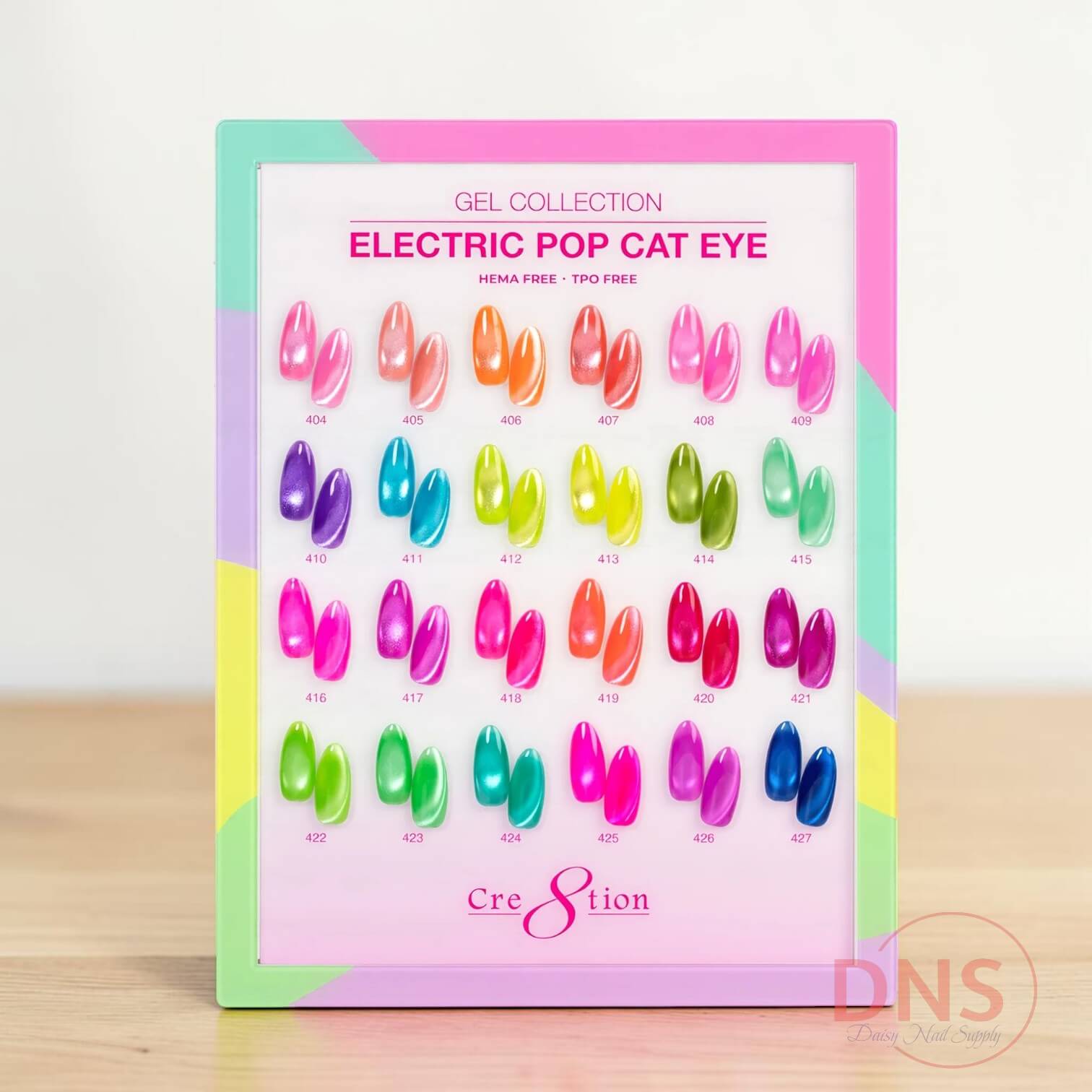 Cre8tion Gel Cat Eye - Electric Pop Kit - 24 Colors + Color Chart Free