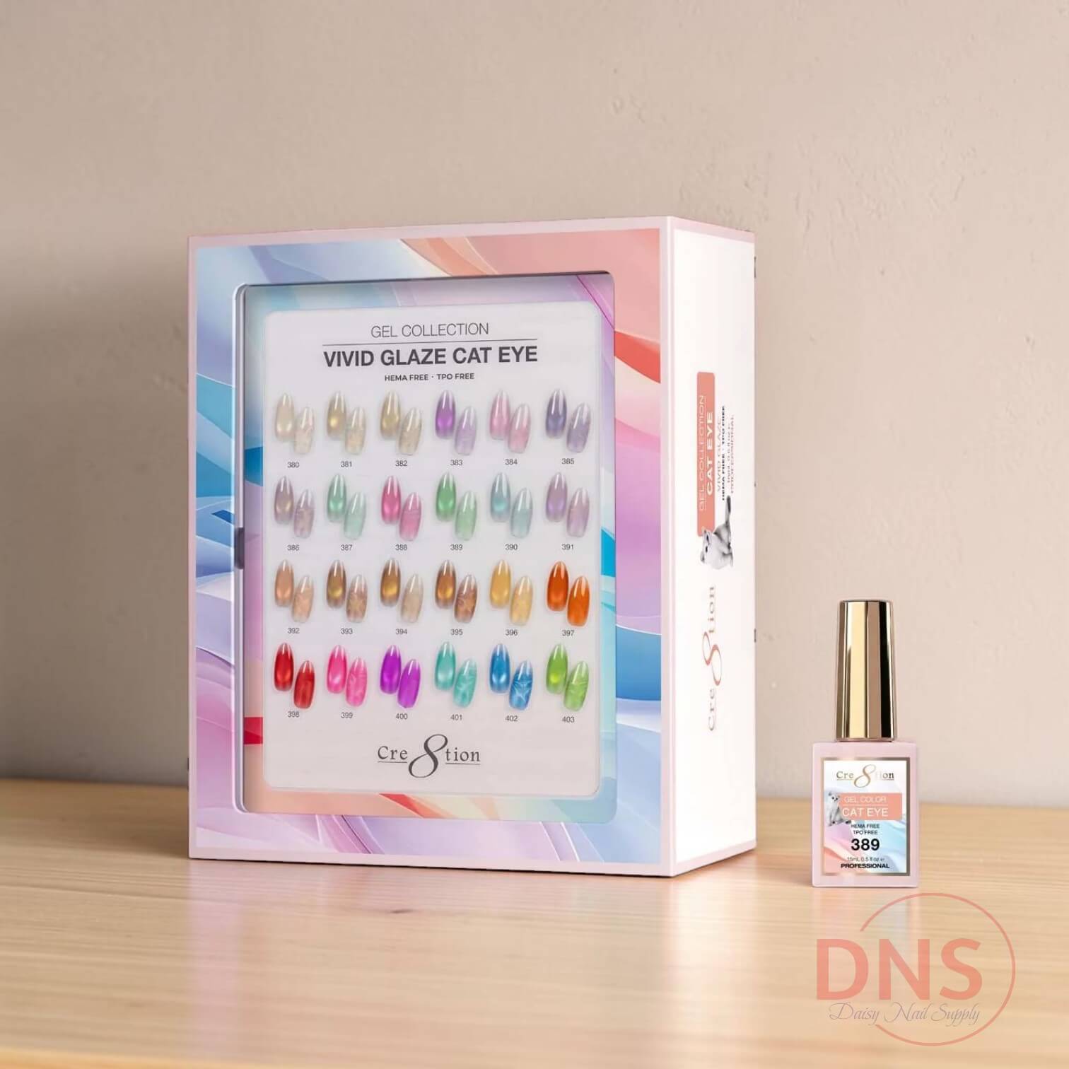 Cre8tion Gel Cat Eye - Vivid Glaze Kit - 24 Colors + Color Chart Free