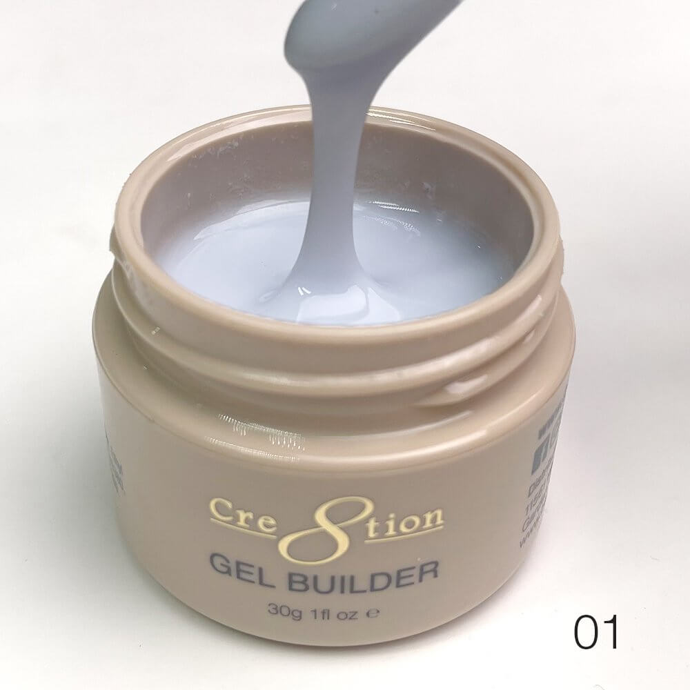 Cre8tion Overlay / Structure Builder Gel in Jar 1oz - Hema Free - 01 Soft White