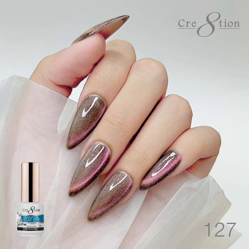 Cre8tion Soak Off  Gel Cat Eye 0.5 Oz #127