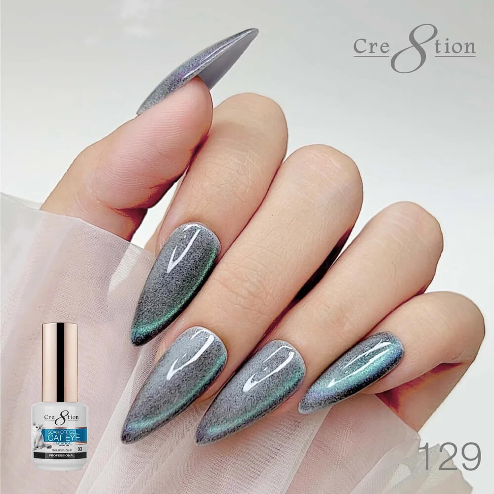 Cre8tion Soak Off  Gel Cat Eye 0.5 Oz #129